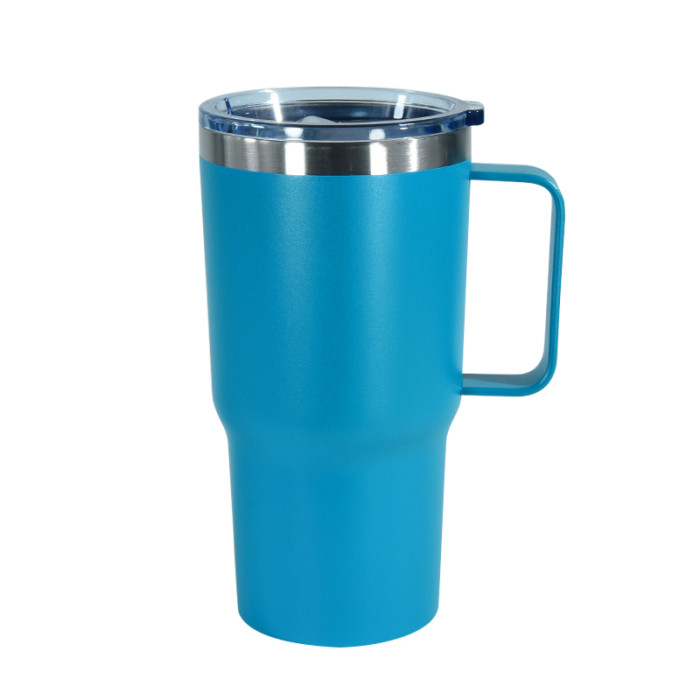 China warehouse 20oz powder coated coffee mugs with handle