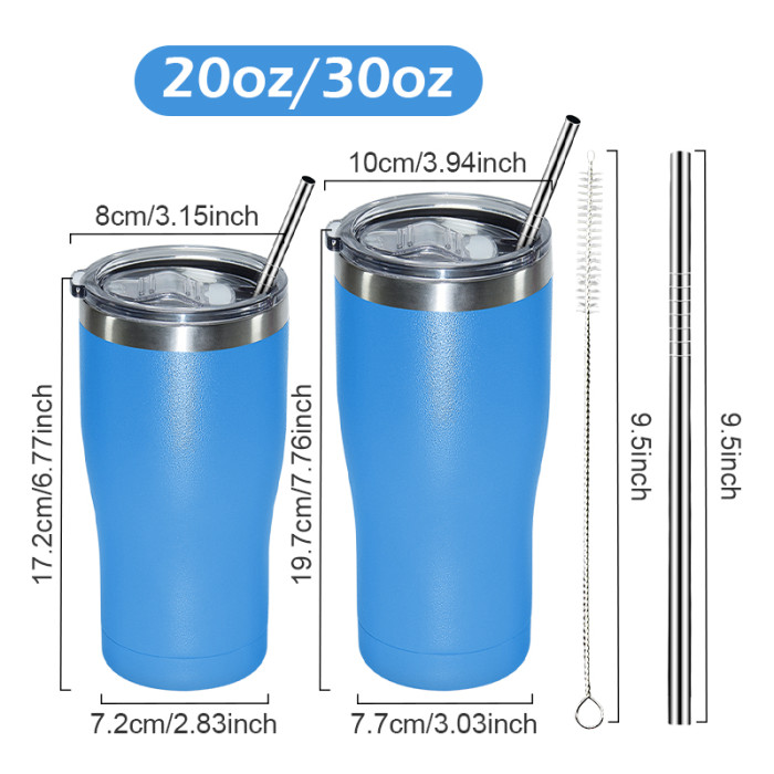 China Warehouse 25PCS 20oz Powder Coated Curve Tumbler