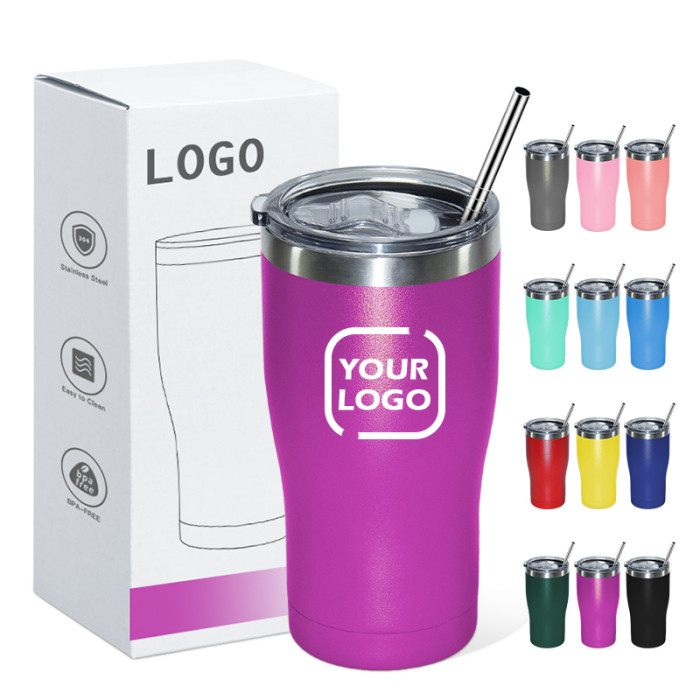 China Warehouse 25PCS 20oz Powder Coated Curve Tumbler