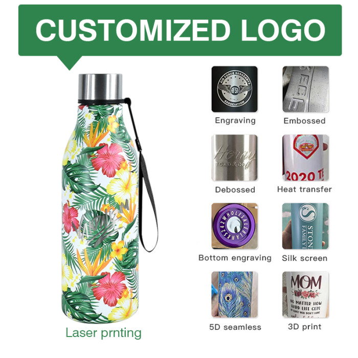 China Warehouse 25/50PCS 18oz Sports Water Bottle With Image