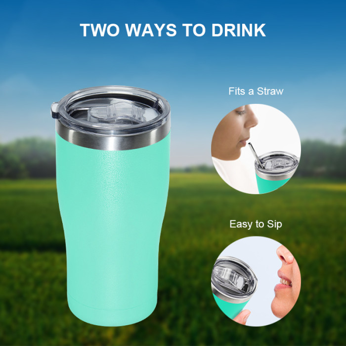 China Warehouse 25PCS 20oz Powder Coated Curve Tumbler