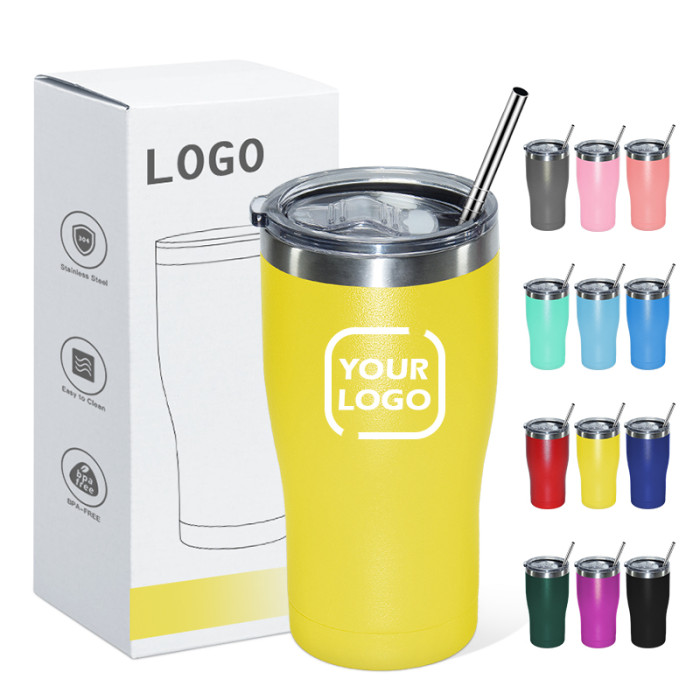 China Warehouse 25PCS 20oz Powder Coated Curve Tumbler