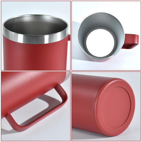 China Warehouse 25/50PCS 14oz Powder Coated  Mug with Carrying Handle