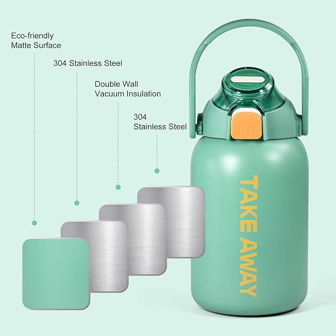 US Warehouse 28oz Powder Coated Insulated Sports Water Bottle with Straw