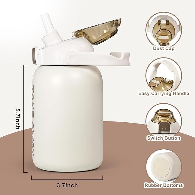 US Warehouse 28oz Powder Coated Insulated Sports Water Bottle with Straw