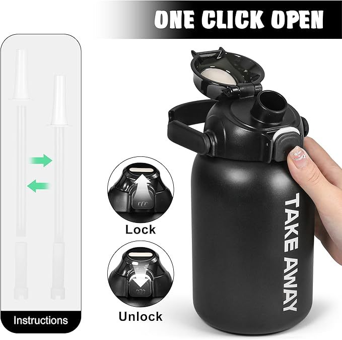 US Warehouse 28oz Powder Coated Insulated Sports Water Bottle with Straw