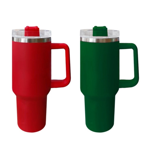 US Warehouse 40oz Powder Coated Tumbler with Comfortable Handle