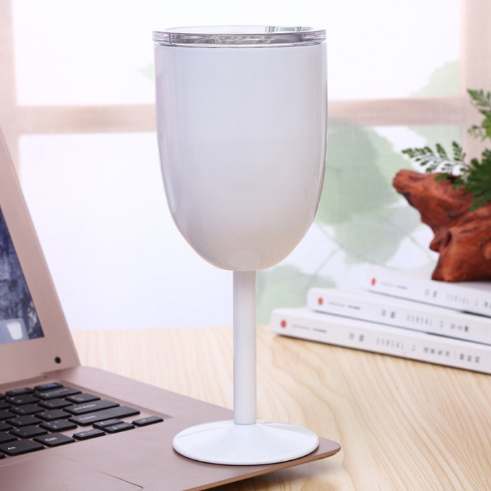 US Warehouse 10oz Sublimation Wine Tumbler with Sliding Lid