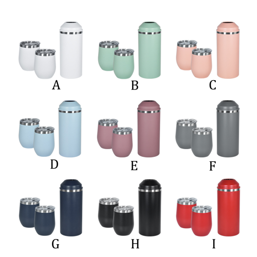 China Warehouse 10sets 25oz Powder Coated Wine Can Cooler Sets(Not for Sublimation)