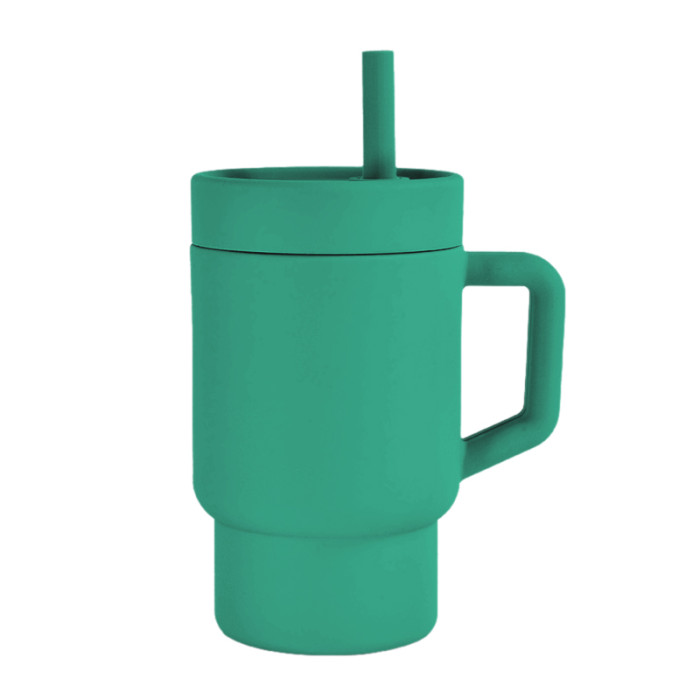 China Warehouse 50/100PCS 9oz Silicone  Kids Cup with Handle