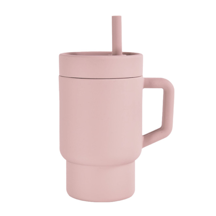 China Warehouse 50/100PCS 9oz Silicone  Kids Cup with Handle