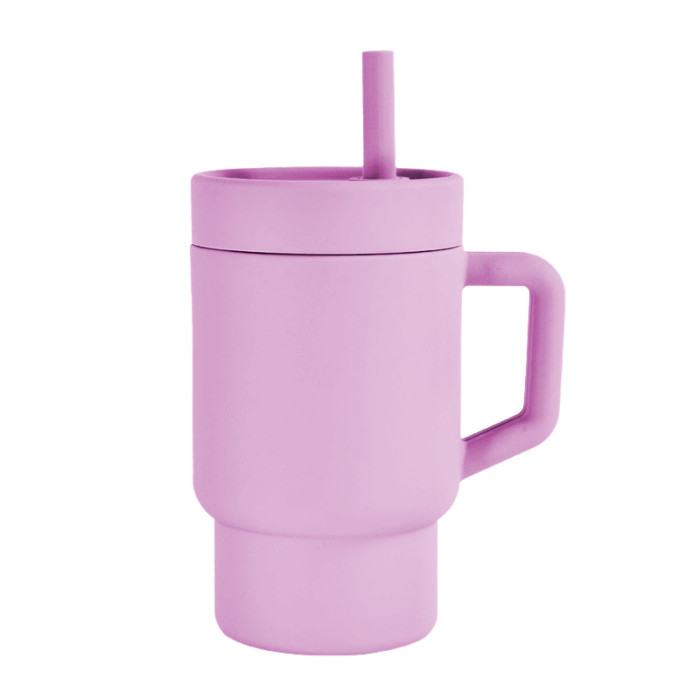 China Warehouse 50/100PCS 9oz Silicone  Kids Cup with Handle