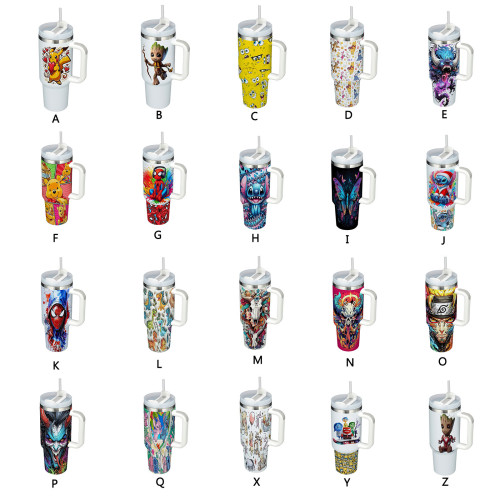 China Warehouse 20Pcs 40oz Powder Coated Tumbler with 3D printing