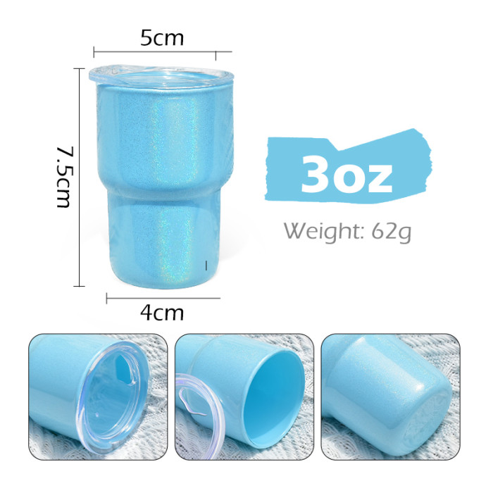 US Warehouse 3oz Shimmer sublimation glass mini Cup