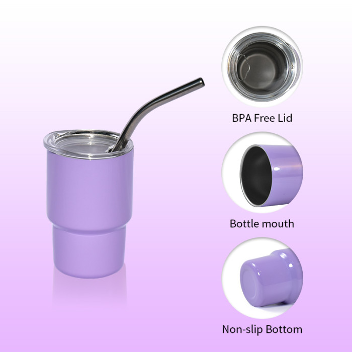US Warehouse 3oz sublimation mini tumblers/shot glasses,mixed 6 colors