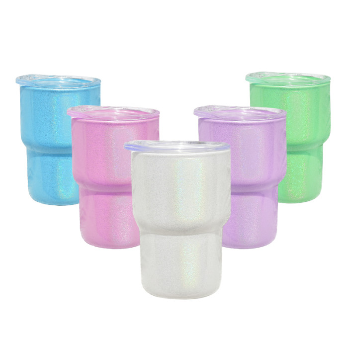 US Warehouse 3oz Shimmer sublimation glass mini Cup