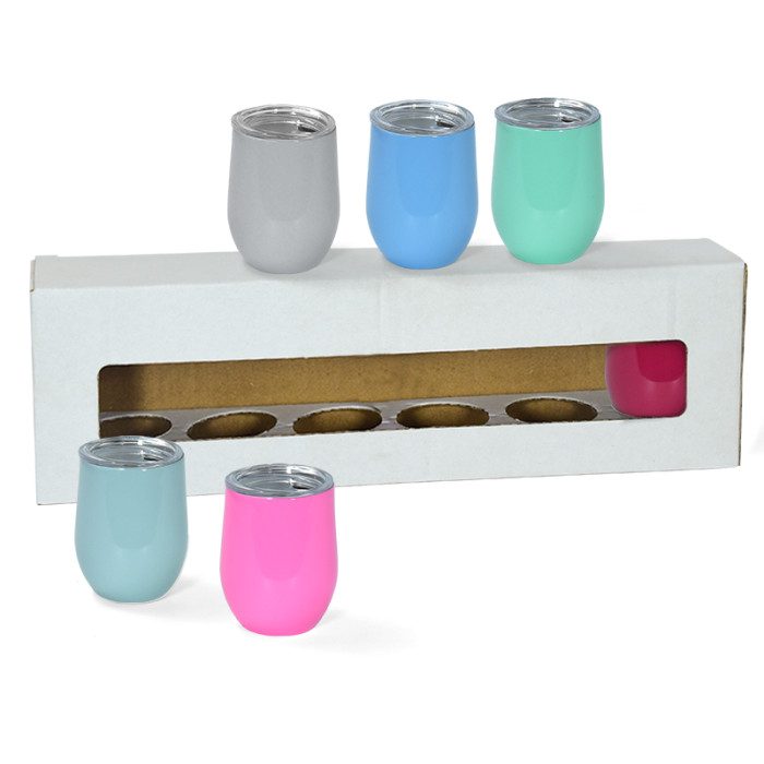 US Warehouse 3oz sublimation mini wine cup,mixed 12 colors
