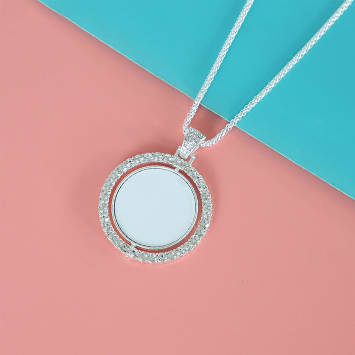 China Warehouse 50pcs Sublimation zinc-alloy Necklace