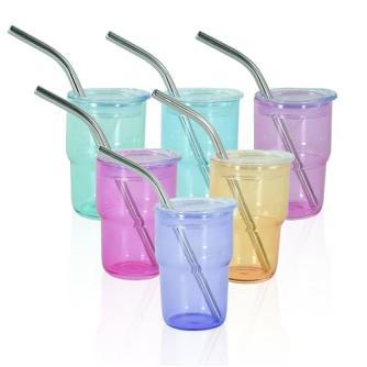 US Warehouse 3oz colored sublimation glass mini Cup