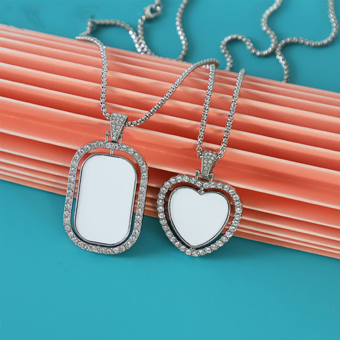 China Warehouse 50pcs Sublimation zinc-alloy Necklace