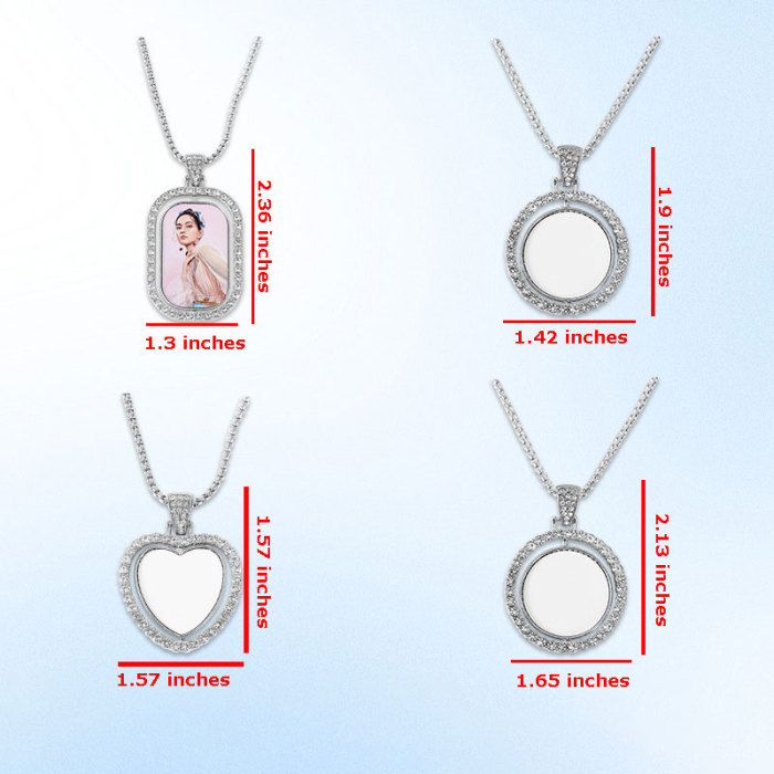 China Warehouse 50pcs Sublimation zinc-alloy Necklace
