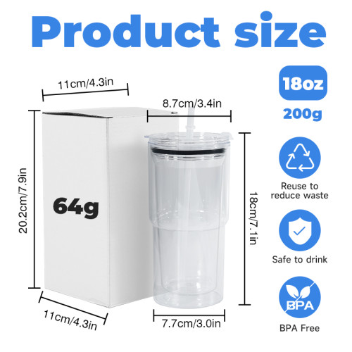 China Warehouse 40pcs 18oz Plastic Snow Globe Cup(bottom with a hole)