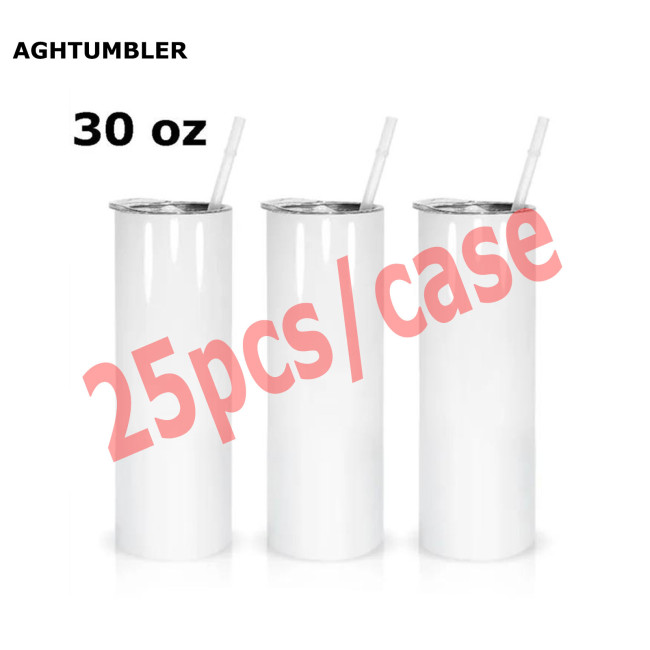 RTS US Warehouse 30oz sublimation blanks straight skinny tumbler