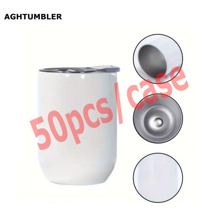 RTS US Warehouse 12oz straight sublimation wine tumbler white glossy
