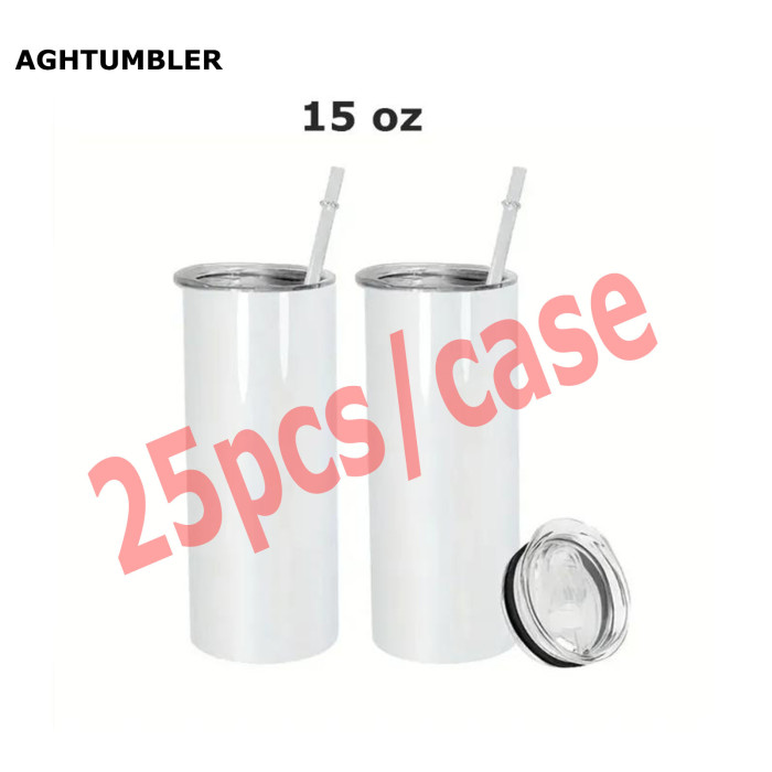 US warehosue 15oz sublimation straight skinny tumbler