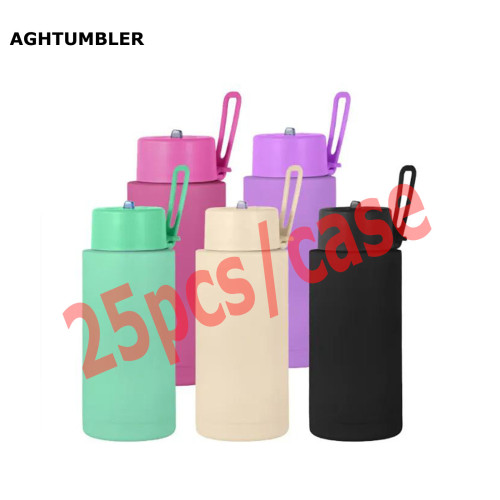 RTS US Warehouse 34oz colored powder coated water bottle(Non-Sublimation)