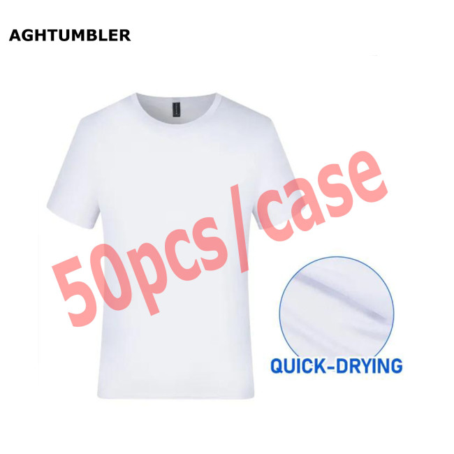US warehouse Quick Drying Ice Cold Cool Feeling Sublimation White T-Shirt