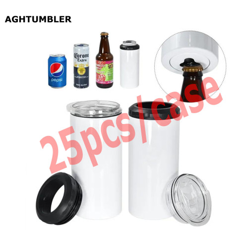 US Warehouse 16 oz 4 in 1 sublimation can cooler with opener