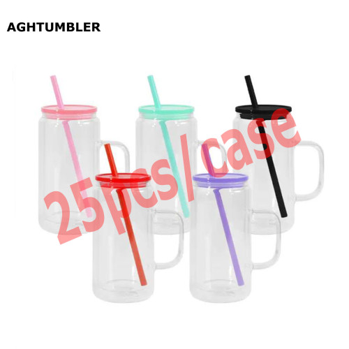 RTS US Warehouse Glass 16oz snow globe sublimation glass Cup