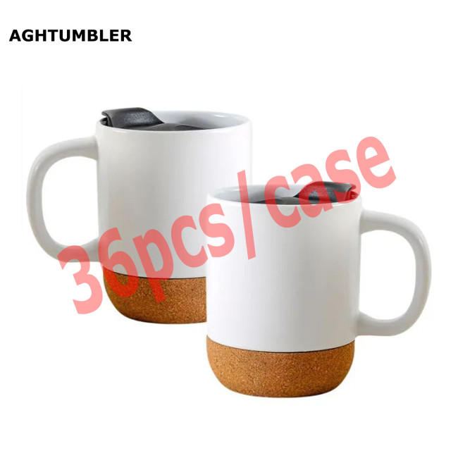 US Warehouse 15oz Sublimation Ceramic  Mug with Cork Bottom