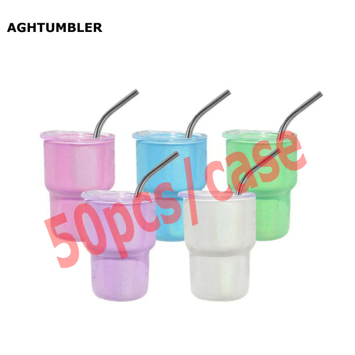 RTS US Warehouse 3oz Shimmer sublimation glass mini Cup