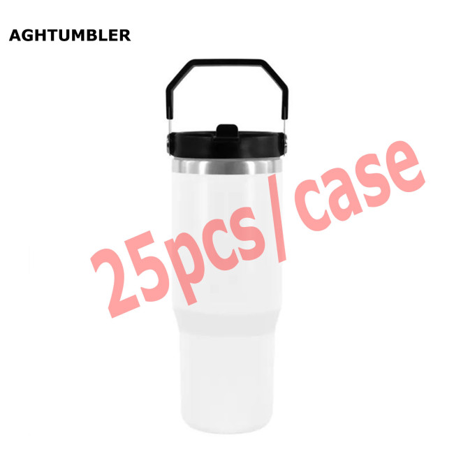 US Warehouse 30oz matte/glossy sublimation tumbler with Black Lid