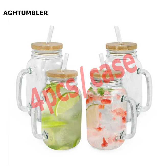 RTS US Warehouse 24oz Glass Mason Jars with Handle(Not for Sublimation)