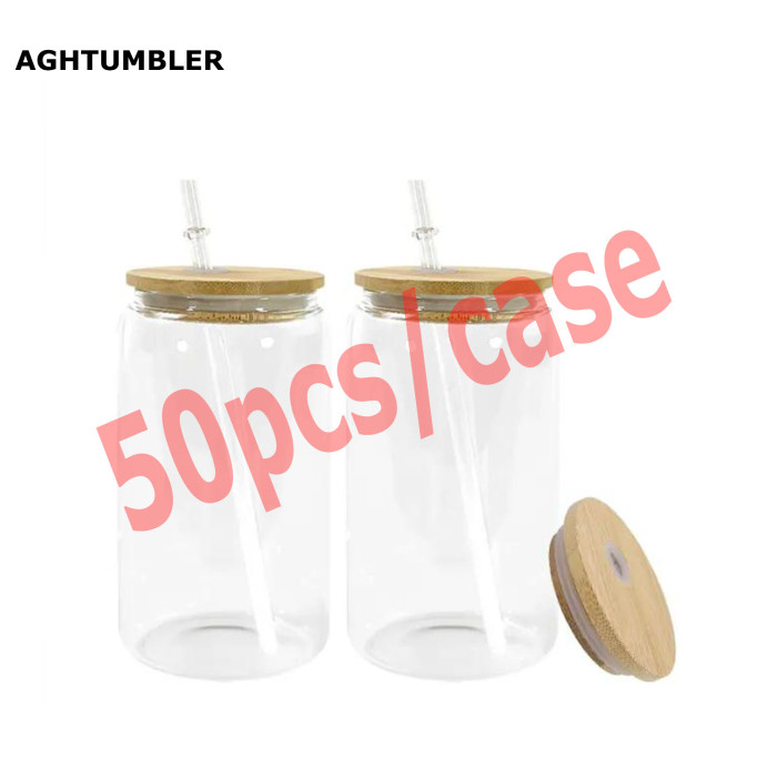 US Warehosue 16oz clear sublimation glass Cup