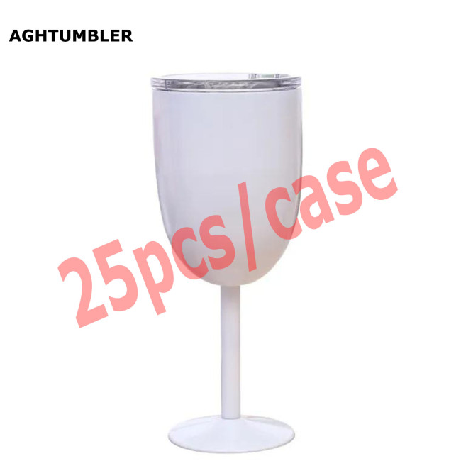 US Warehouse 10oz Sublimation Wine Tumbler with Sliding Lid