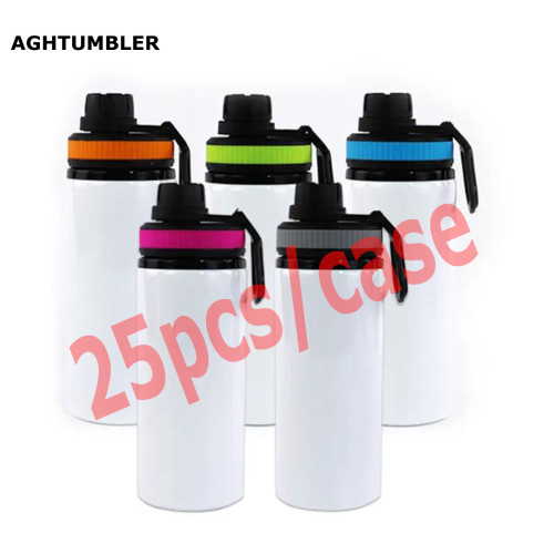 US Warehouse 20oz sublimation aluminum water bottle,mixed colors lids