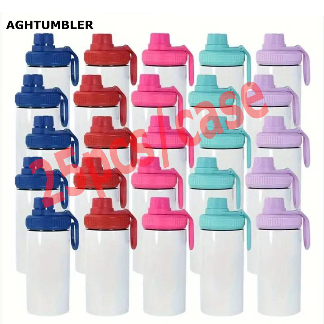 US Warehouse flat bottom 12oz sublimation sports kids water bottle