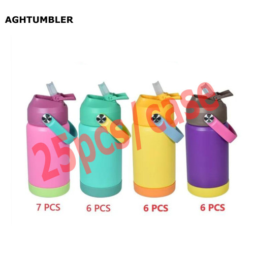 RTS US Warehouse 12oz colored powder coated kids water bottle(Not for Sublimation)