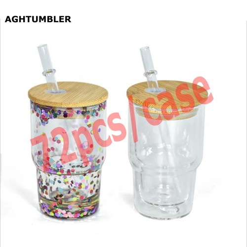RTS US Warehouse 3oz clear sublimation snow globe mini Cup(bottom with a hole)