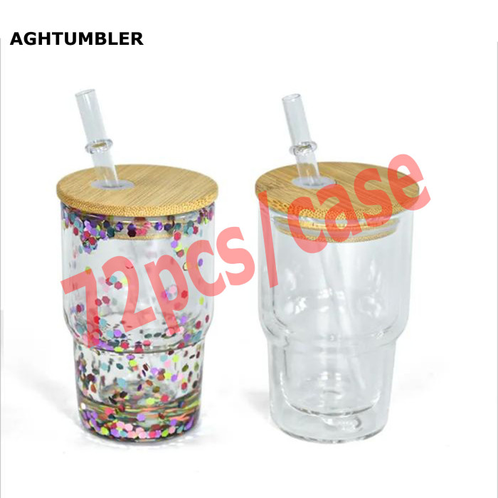 RTS US Warehouse 3oz clear sublimation snow globe mini Cup(bottom with a hole)