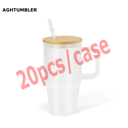US warehosue 20oz Frosted Sublimation Glass Tumblers with Handle