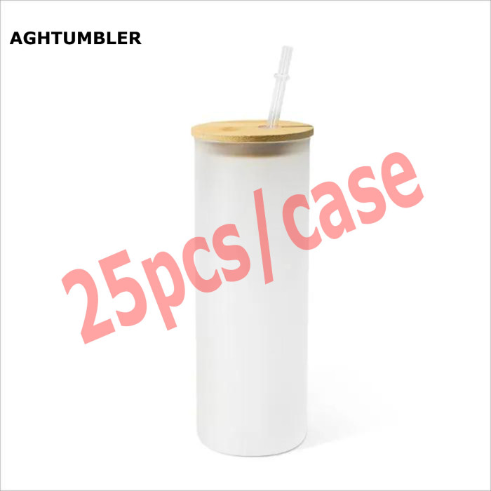 US Warehouse 25oz frosted sublimation straight skinny tumbler