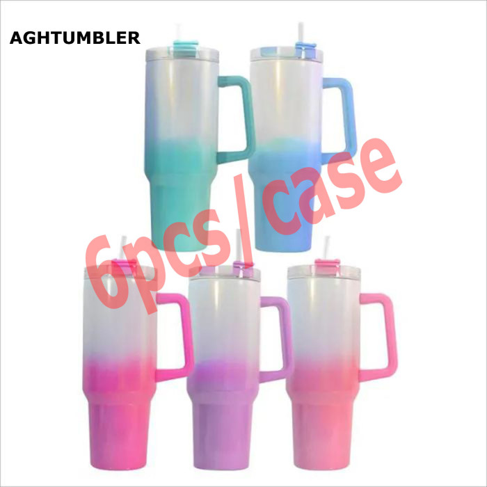 US Warehouse 40OZ gradual change shimmer sublimation tumbler with handle