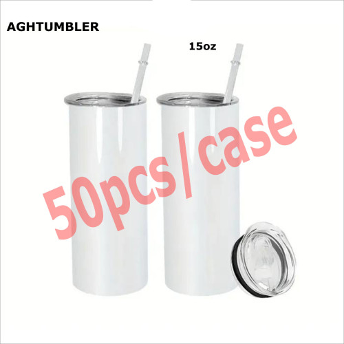 RTS US warehosue 15oz Sublimation Straight Skinny Tumbler