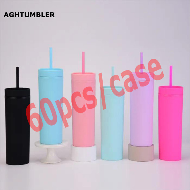 RTS US Warehouse16oz  Double Wall Acrylic  Matte Tumbler,Mixed colors