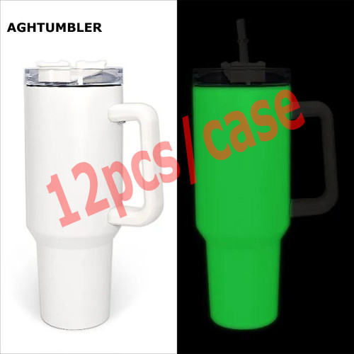 RTS US Warehouse 40oz glow in the dark sublimation blanks tumbler with handle